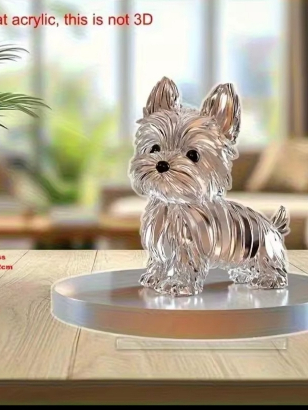 Yorkshire Terrier 2D handcrafted Acrylic Figurine - Clear Tones